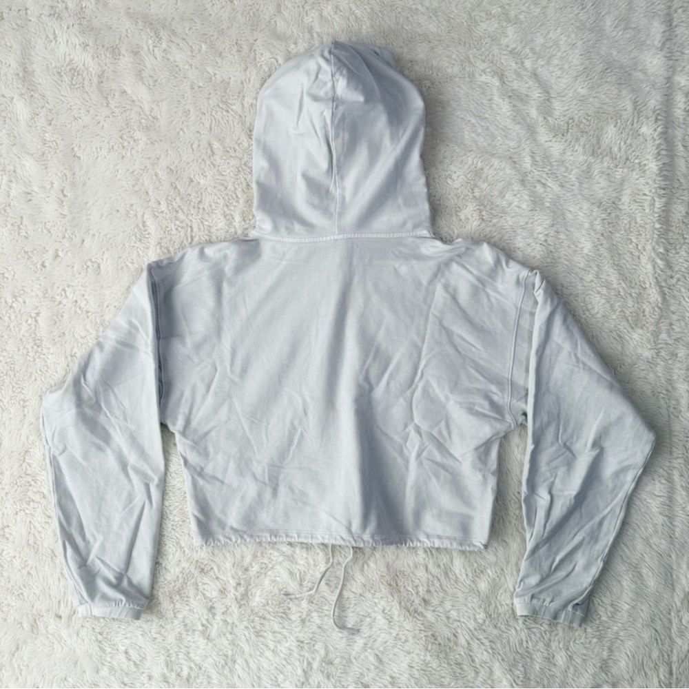 Babaton Aritzia Women Light Gray Crop Hoodie Sweater SMALL Minimal Tenniscore - Picture 4 of 10